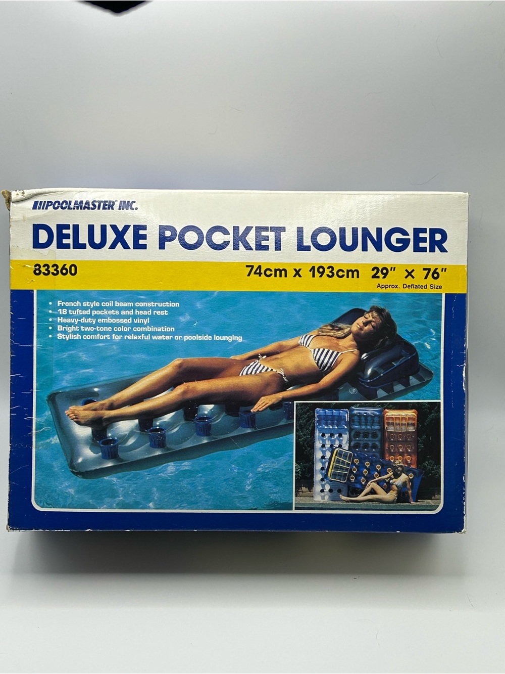 Deluxe Pocket Lounger Inflatable Pool Float - Blue